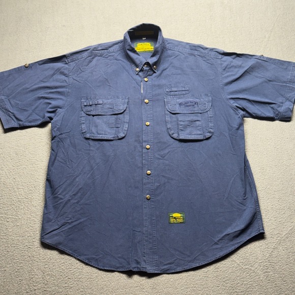 Camel Trophy Other - Camel Trophy Adventure Wear Shirt Mens XXL Blue Short Sleeve Utility Cotton Top